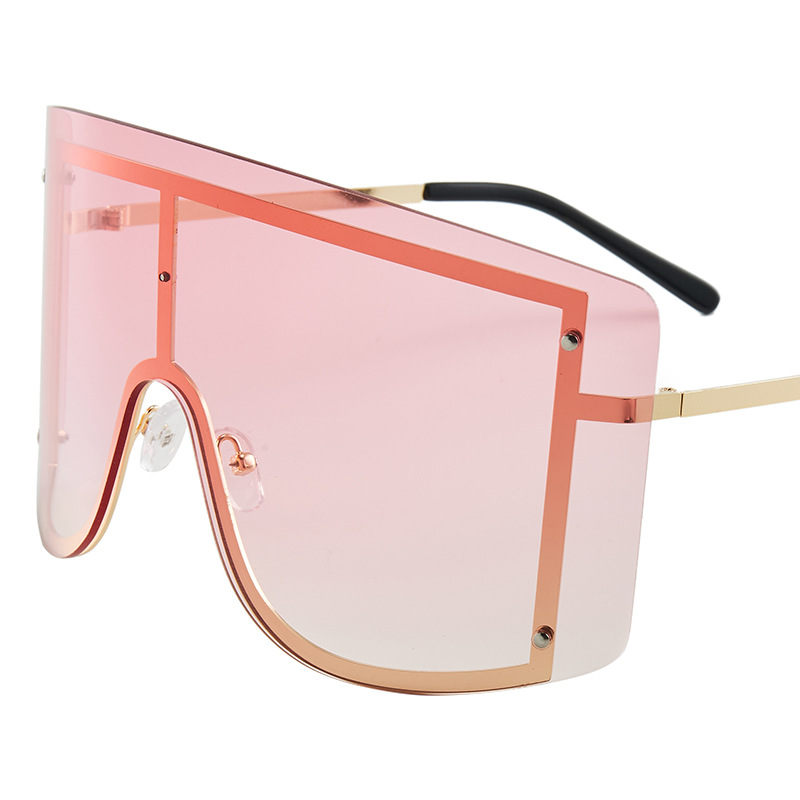 Occhiali da sole da uomo con montatura grande e personalità, occhiali da sole monoblocco alla moda, occhiali da sole monoblocco senza montatura da donna_voghion.com