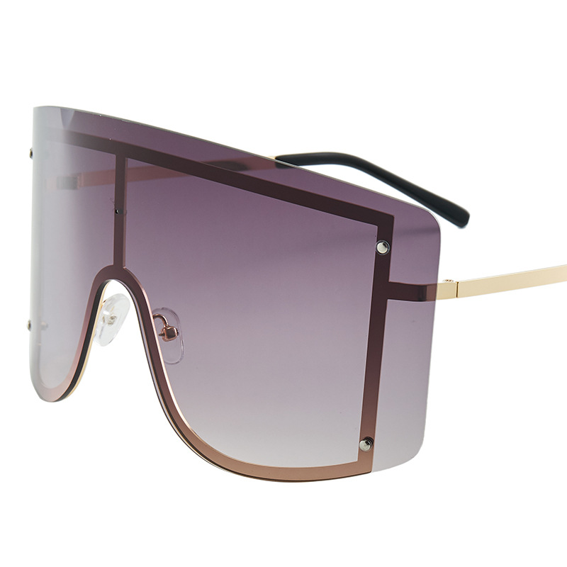 Occhiali da sole da uomo con montatura grande e personalità, occhiali da sole monoblocco alla moda, occhiali da sole monoblocco senza montatura da donna_voghion.com