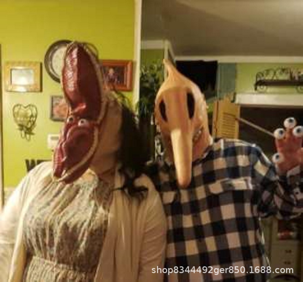 Adam y Barbara máscara de látex tocado Halloween Dress Up Cosplay horror apoyos