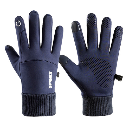 Waterproof gloves for men and women in autumn and winter, non-slip touch screen plus velvet, outdoor sports mountaineering, cycling and skiing warm gloves