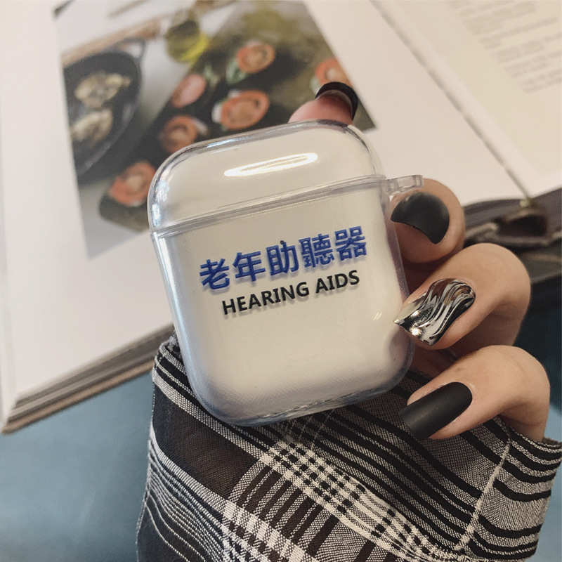 Texto divertido Apple airpods funda protectora transparente para pro3 Generación de auriculares Bluetooth caso suave 1/2 generación resistente a la caída