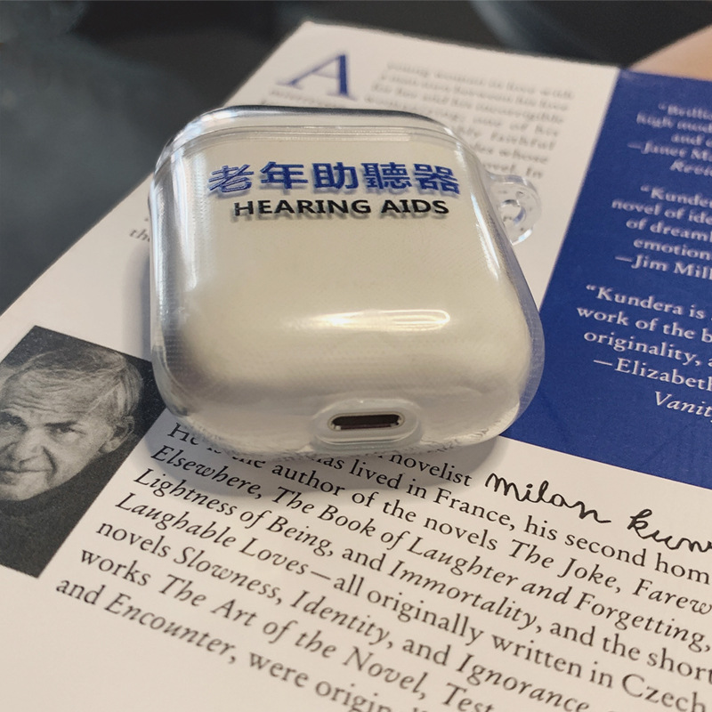 Texto divertido Apple airpods funda protectora transparente para pro3 Generación de auriculares Bluetooth caso suave 1/2 generación resistente a la caída