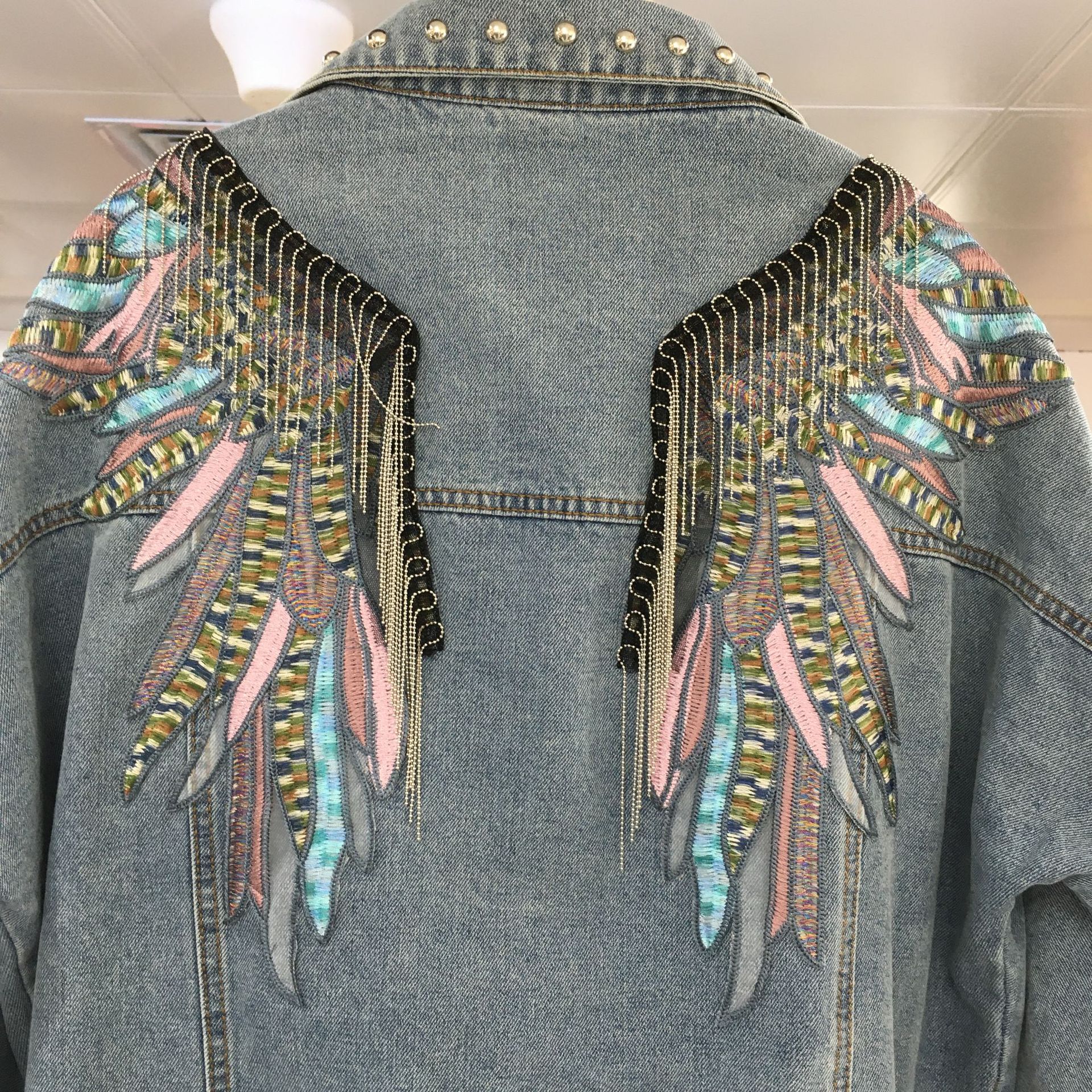 Women's Clothing spring and autumn new loose and slim wings embroidered tassel long sleeved top_voghion.com