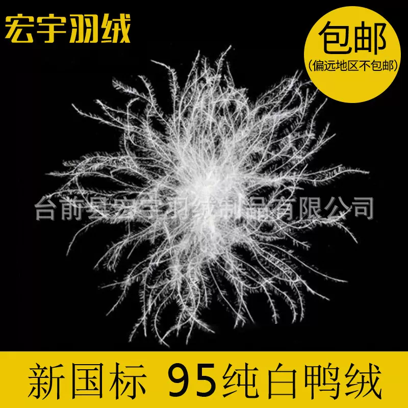 产地直销羽绒95白鸭绒国标水洗大朵纯白95鸭绒填充物散装羽绒批发