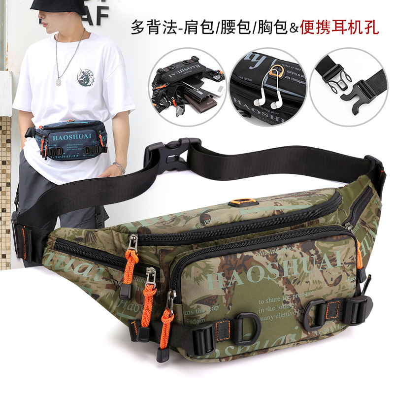 Factory wholesale new outdoor men's waist bag fashion chest bag cross-border waterproof nylon cloth diagonal men's bag