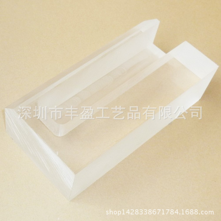 来图来样生产40mm有机玻璃台卡底座 亚克力开槽底座