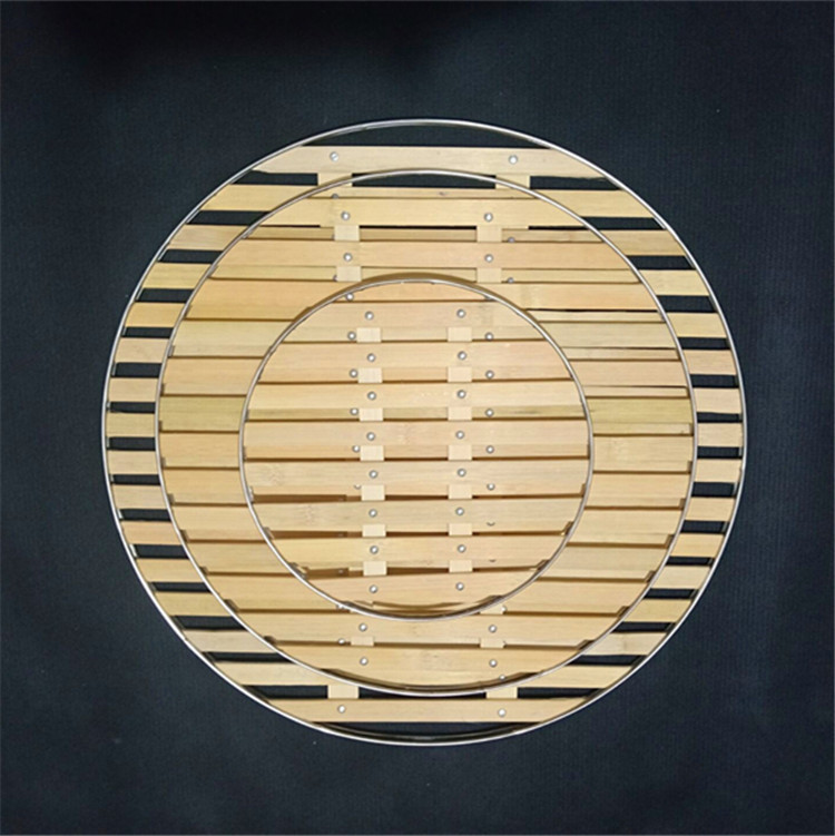 Bamboo Steaming Mat with Stainless Steel Edge, Steamer Basket, Household Steamer, Steaming Grid, Steaming Tray, Steaming Rack, Large Iron Pot Steaming Mat for Steaming Rice