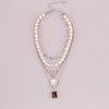 Retro accessory, necklace from pearl, coins, fashionable chain for key bag , sweater, European style, with gem, wholesale