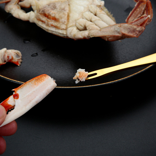 304 stainless steel hairy crab special tools seafood meat spoon fork crab claws crab skewers crab needle gift laser logo