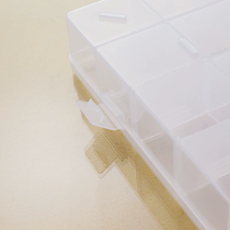 28-grid part fixed transparent plastic box letter paste jewelry beaded manicure desktop storage box