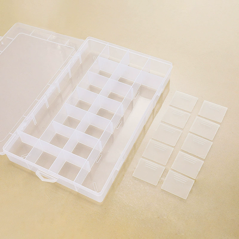 28-grid part fixed transparent plastic box letter paste jewelry beaded manicure desktop storage box