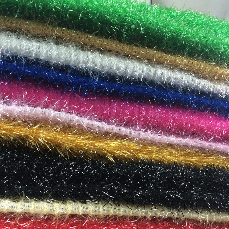 长葱玻璃布全涤面料 圣诞圣诞玩具礼品灯饰用布 玻璃葱布 狗葱布|ru