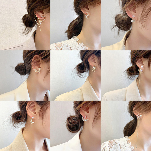 Korean high-end Internet celebrity earrings for women s925 silver needle temperament retro ear jewelry cold style pearl earrings