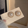 Advanced earrings, retro silver needle from pearl, high-quality style, internet celebrity, silver 925 sample