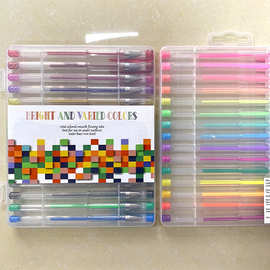 办公室文具用品中性笔 彩色马克笔带笔帽便携中性笔 彩色碳素笔