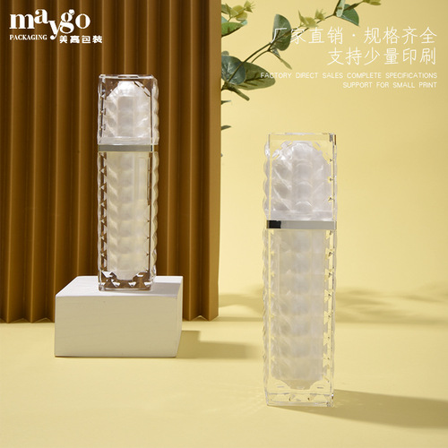 30ML square acrylic cosmetic lotion bottle, decanting bottle for lotion, essence bottle, silk screen printing