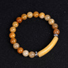 Organic jewelry, crystal jade, natural ore, bracelet stainless steel, handle, 8mm