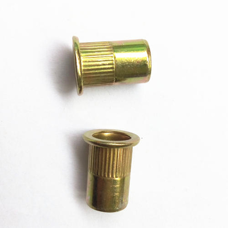 厂家直销铆螺母 平头 拉铆螺母 平头竖纹 拉帽 彩锌 M6 价格优惠