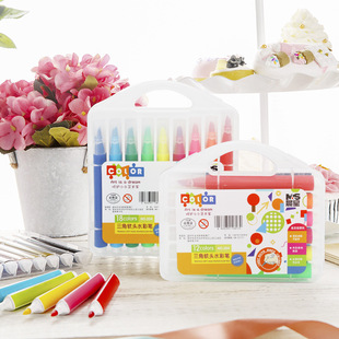 12 color triangle soft head watercolor pen washable 24 color Children's Painting non-dirty hand graffiti pen environmental protection 36 color wholesale