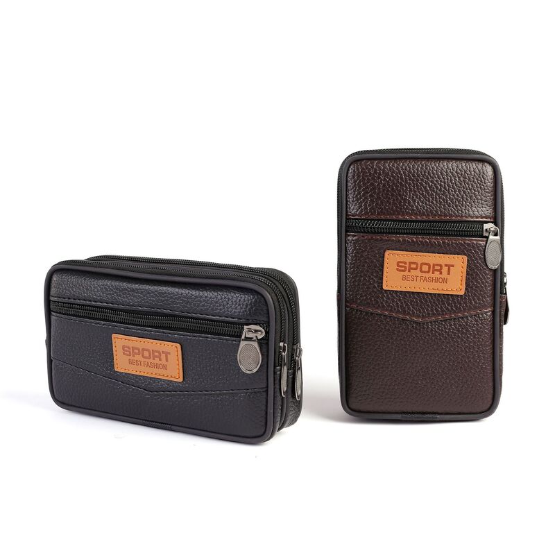 Men's Canvas Waist Bag, Mobile Phone Bag, Durable for Outdoor Activities, Suitable for Middle-Aged and Elderly People Working on Construction Sites, or for Use as a Coin Purse for Vendors