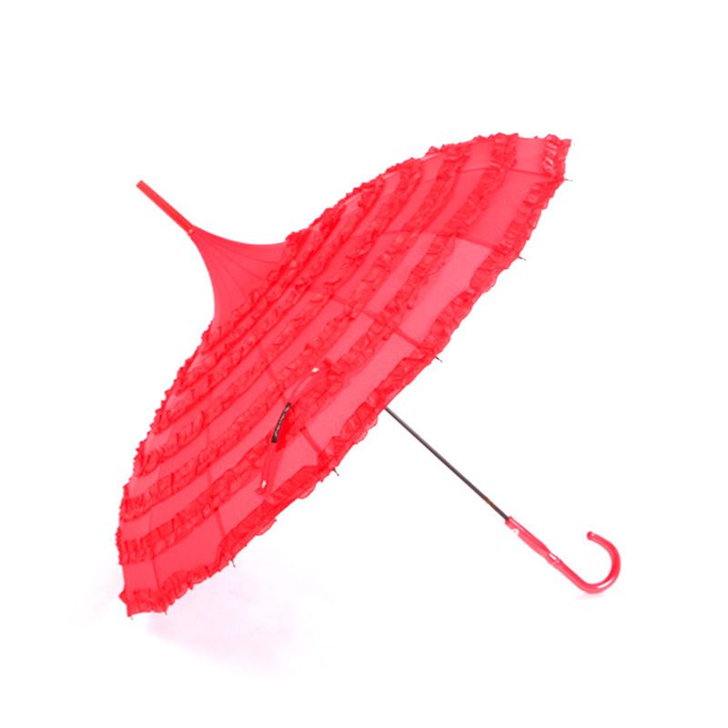 Suministro directo de fábrica de encaje pagoda paraguas corte rojo boda paraguas pastel falda soleado paraguas elegante fotografía paraguas