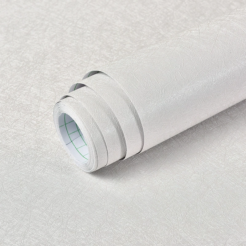Self-Adhesive PVC Wallpaper, Imitation Linen Pattern, Waterproof & Moisture-Proof, Various Widths