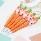 Мультяшный кролик из мягкой резины, ручка-роллер для школьников для фруктов и овощей, обучающие канцтовары, оптовые продажи