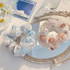 Brand hair rope, cute hair accessory, with embroidery, flowered