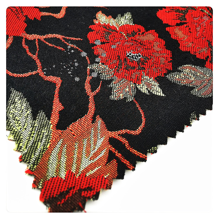 厂家供应 色织金丝大提花布 女装半身裙外套面料色织大提花布
