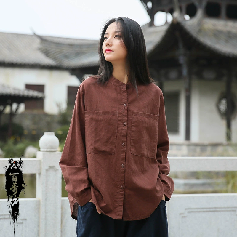 Женская рубашка-кардиган с длинным рукавом из хлопка и льна в стиле ретро, модифицированного национального стиля, вдохновленного дзен-философией, коллекция Осень/Зима 2025 от Nianbaixiu Textile