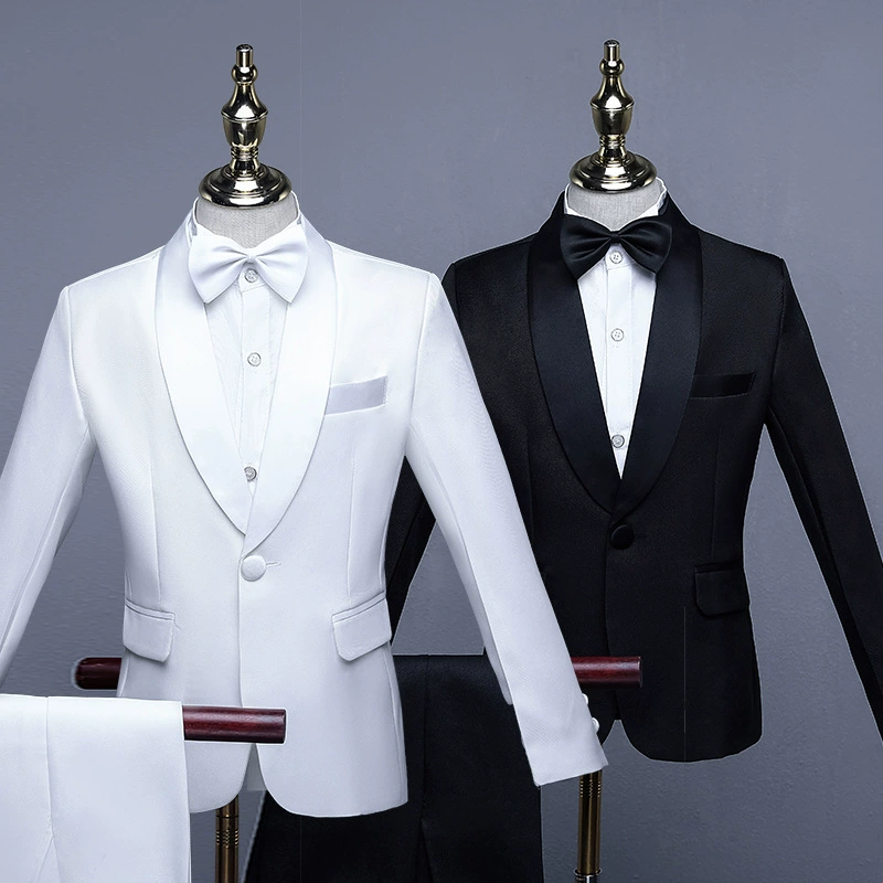 Детский костюм с зеленым воротником, платье для мальчика, костюм для фортепиано, красивый костюм для детей среднего и большого размера, корейский стиль