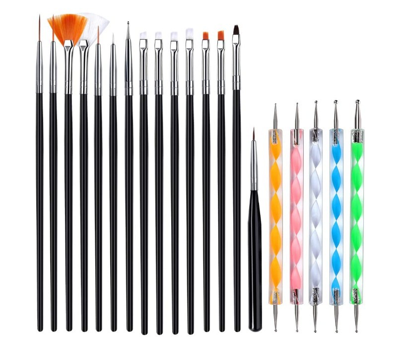 Cross border popular nail care brush 20 pcs. makeup brush set point drill nail color nail care tool set