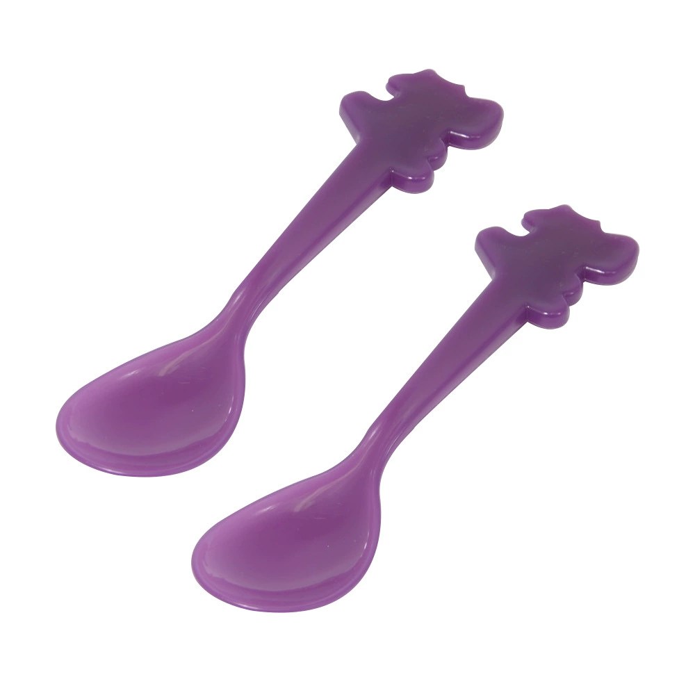 Изменение температуры Прямая ручка Мультфильм Ложка pp Пластиковый материал Цвет Обесцвечивание Ложка при холодном и тепле Температура Обесцвечивание Ложка