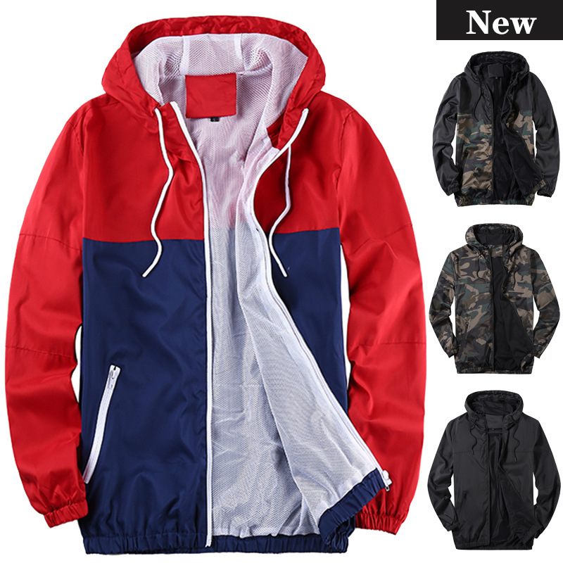 [European Code] Men's Spring and Autumn Jacket Coat Camouflage Sports Academy Breathable Color-matching Amazon temu New