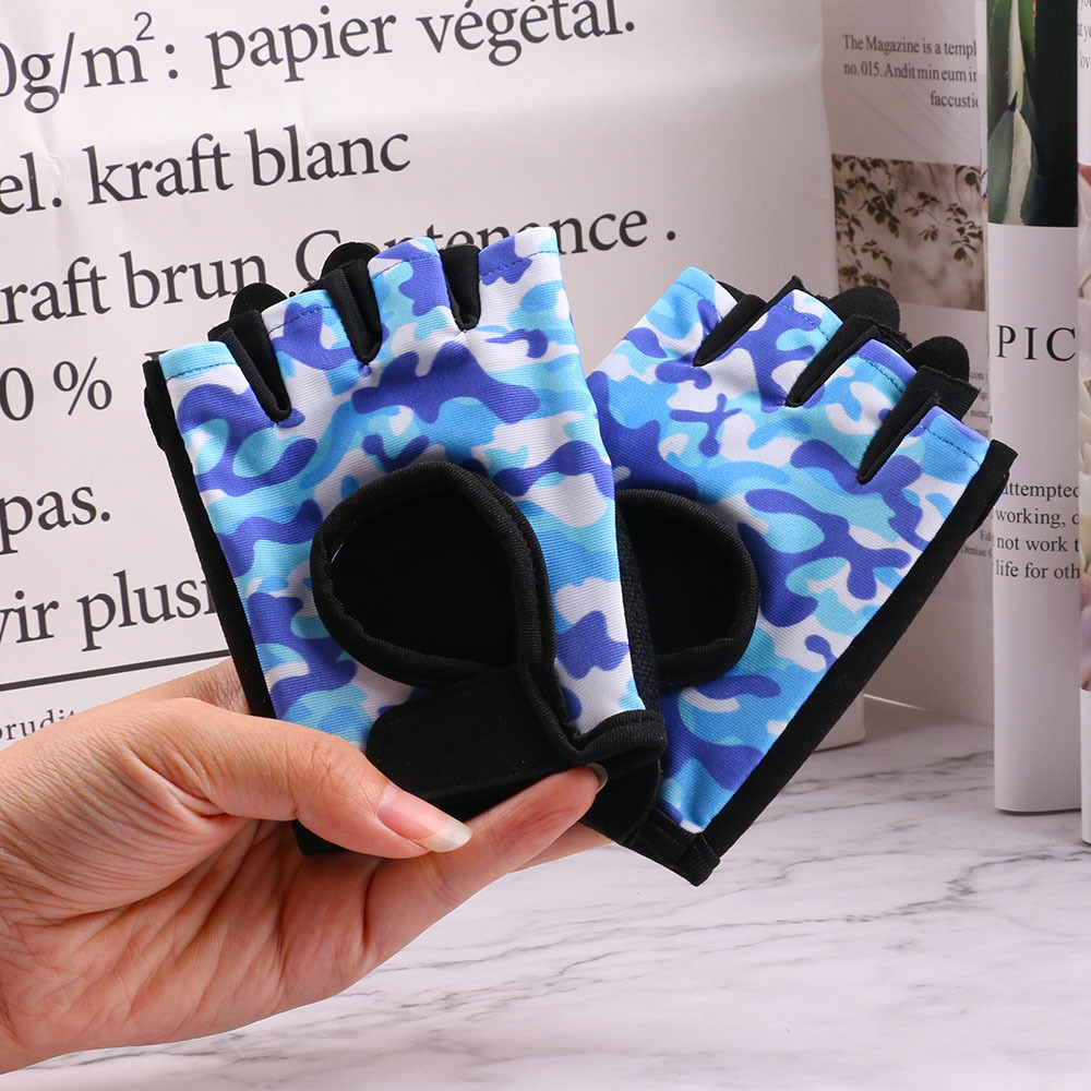 Niños montando medio dedo guantes equilibrio coche absorción de choque al aire libre primavera y verano scooter fino patinaje guantes deportivos