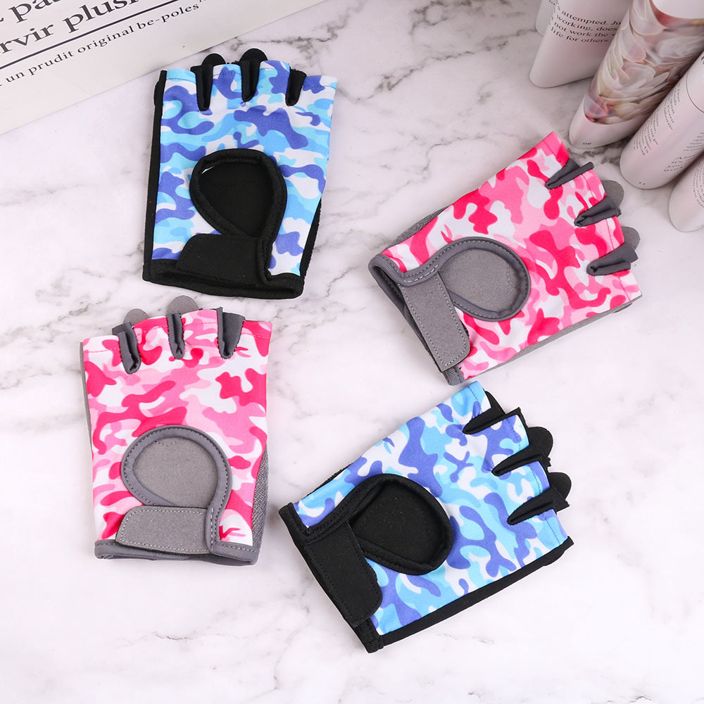 Niños montando medio dedo guantes equilibrio coche absorción de choque al aire libre primavera y verano scooter fino patinaje guantes deportivos