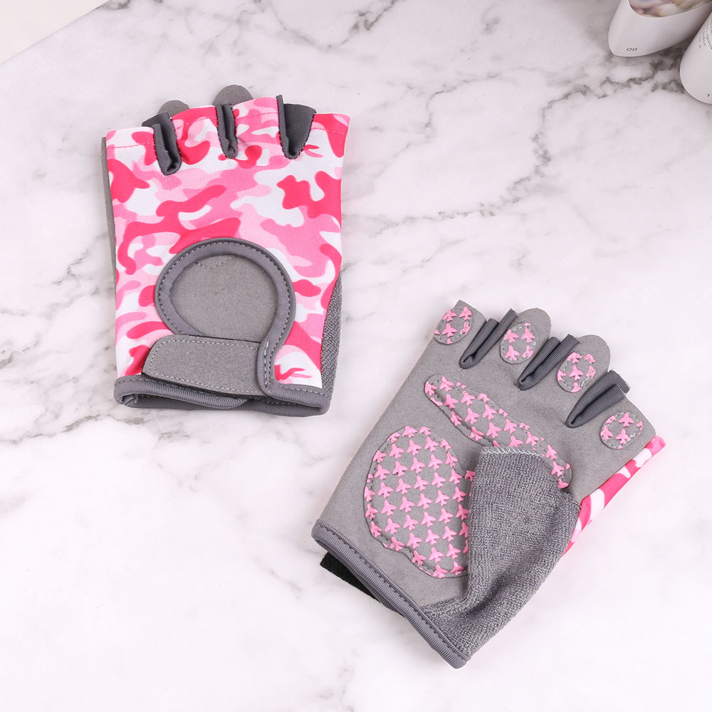 Niños montando medio dedo guantes equilibrio coche absorción de choque al aire libre primavera y verano scooter fino patinaje guantes deportivos