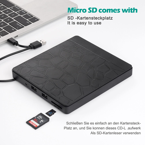 External DVD Burner DVD Drive Computer DVD Expansion Dock HUD Dual-in-One Multi-function Drive Dual USB-C Ports