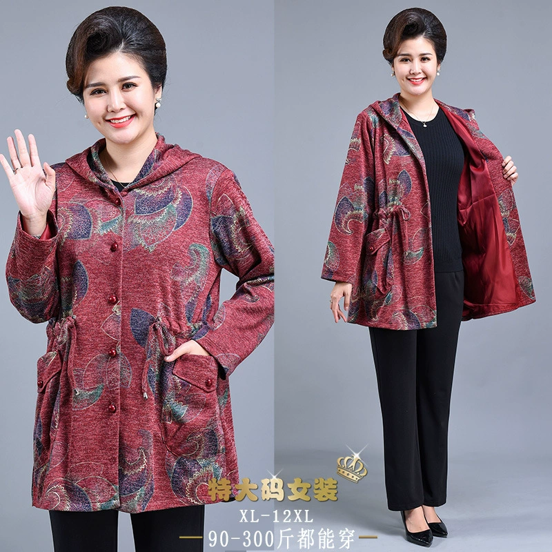 322-2 Длинное пальто для женщин среднего возраста, весенне-осенняя одежда для матери, топ для жены, Новая женская шляпа, одежда