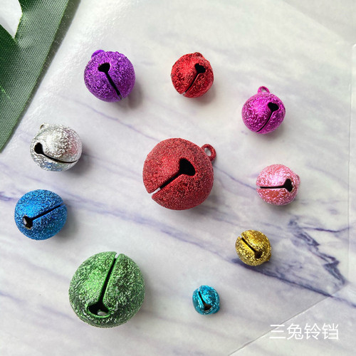 Colorful frosted metal small bell Christmas supplies DIY keychain accessories wind chime pet collar copper bell