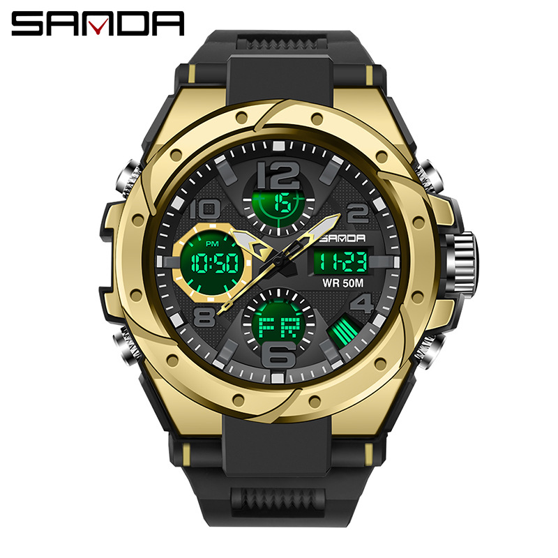 SANDA 6008 reloj deportivo electrónico impermeable multifuncional e-commerce reloj de Venta caliente impermeable reloj de moda para estudiantes