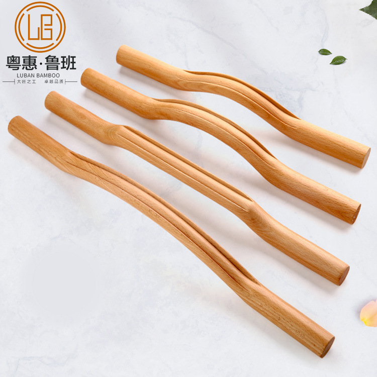 Gua Sha Rolling Stick, Wooden Massage Stick, Suitable for Beauty Salon, Scraping Stick, Meridian Dredging, Beech Wood Exercise Stick, Tendon Stick