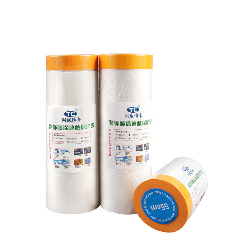 Película de enmascaramiento y película protectora de papel Papel de enmascarar para paredes exteriores Película a prueba de polvo Pintura de piedra real Película para cubrir muebles Pintura en aerosol