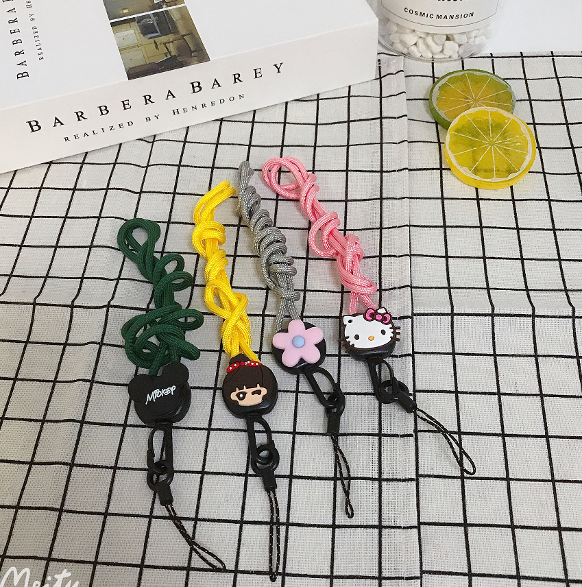 Creativo ins estilo cordón Tarjeta de Identificación Cordón de transferencia térmica correa de teléfono móvil accesorios de dibujos animados cuerda de teléfono móvil colgante