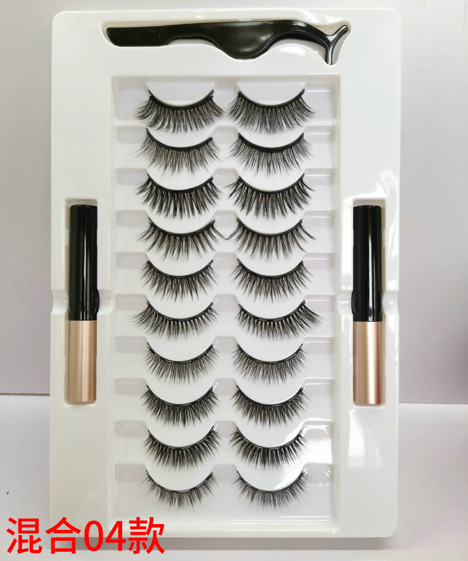 10 pares de pestañas falsas de succión magnética mixta pestañas de imán de traje sin pegamento pestañas magnéticas naturales de simulación gruesa