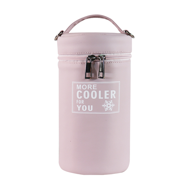 水杯包手提斜跨水壶包 日系圆筒保温瓶袋子外卖奶茶水杯保温桶