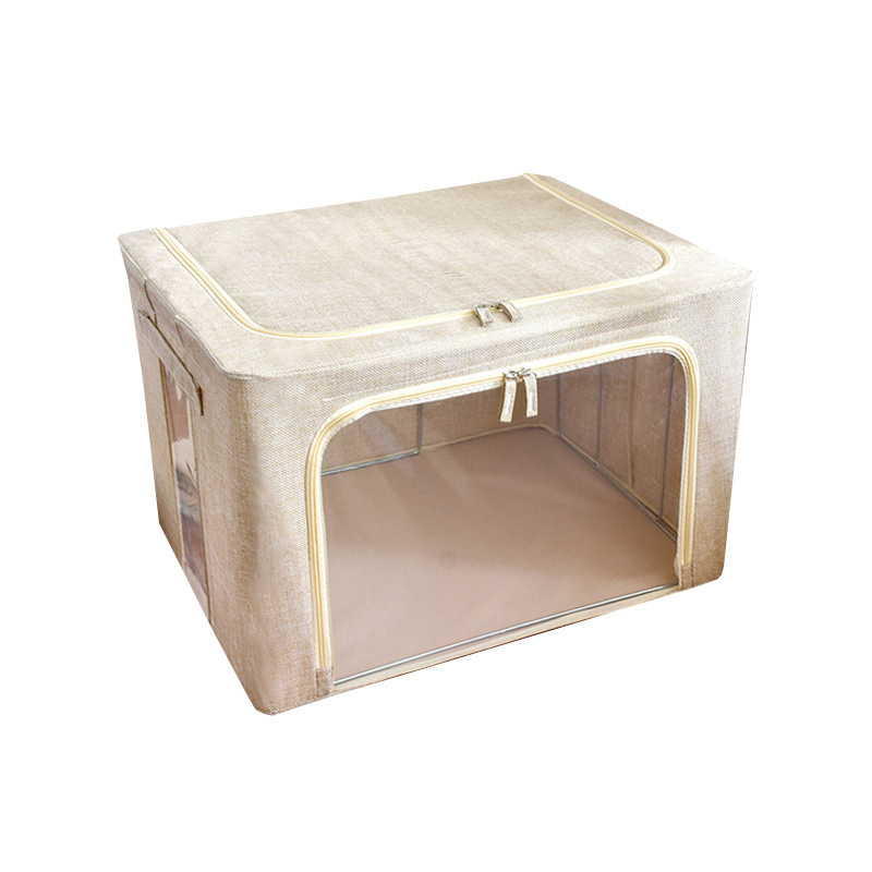 Vikbar förvaringslåda i bomull och linne med stålram_voghion.com