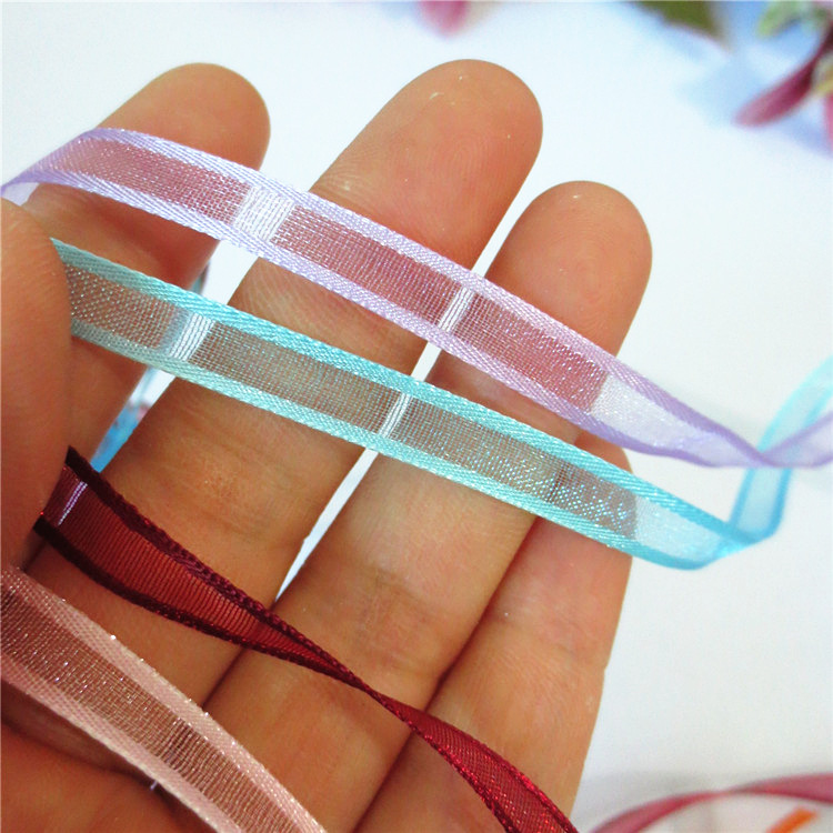 0.6CM 넓은 가장자리 거즈 수제 헤어 액세서리 헤어핀 리본 DIY 액세서리 활 소재 선물 포장 벨트