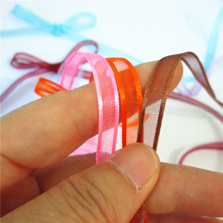 0.6CM 넓은 가장자리 거즈 수제 헤어 액세서리 헤어핀 리본 DIY 액세서리 활 소재 선물 포장 벨트