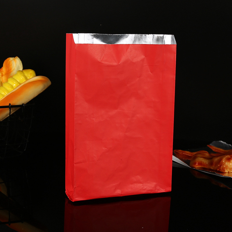 Personalizado a prueba de aceite de estaño bolsa de papel snack pollo frito cadena frita bolsa de comida bolsa de papel de aluminio aislado para llevar barbacoa vaca bolsa de embalaje